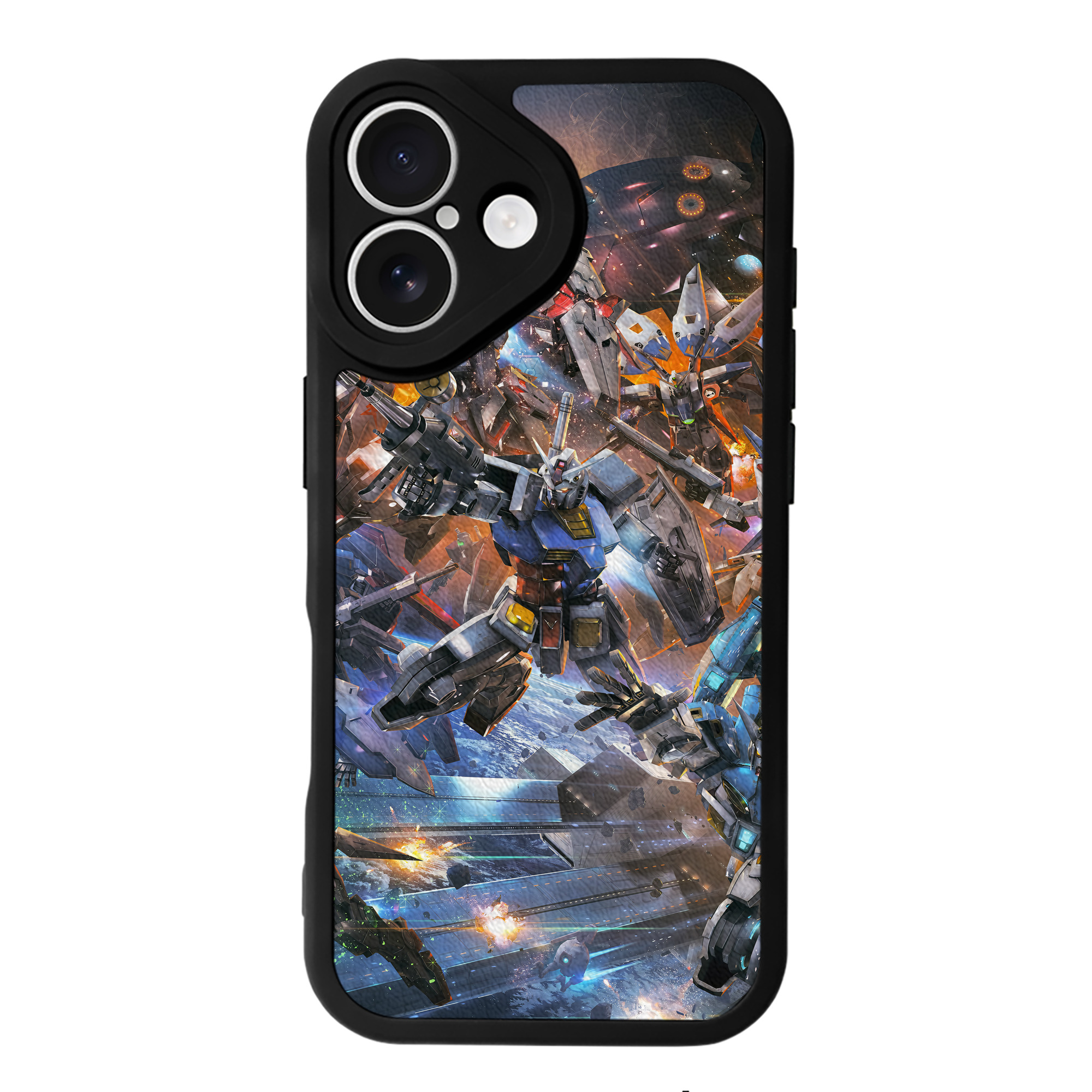（画像用） 機動戦士ガンダム Mobile Suit Gundam 【iPhone 16シリーズ対応】シリコンスマホケース（レザー調） 材質：シリコン